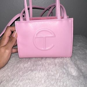 Authentic Bubble gum Telfar small tote bag